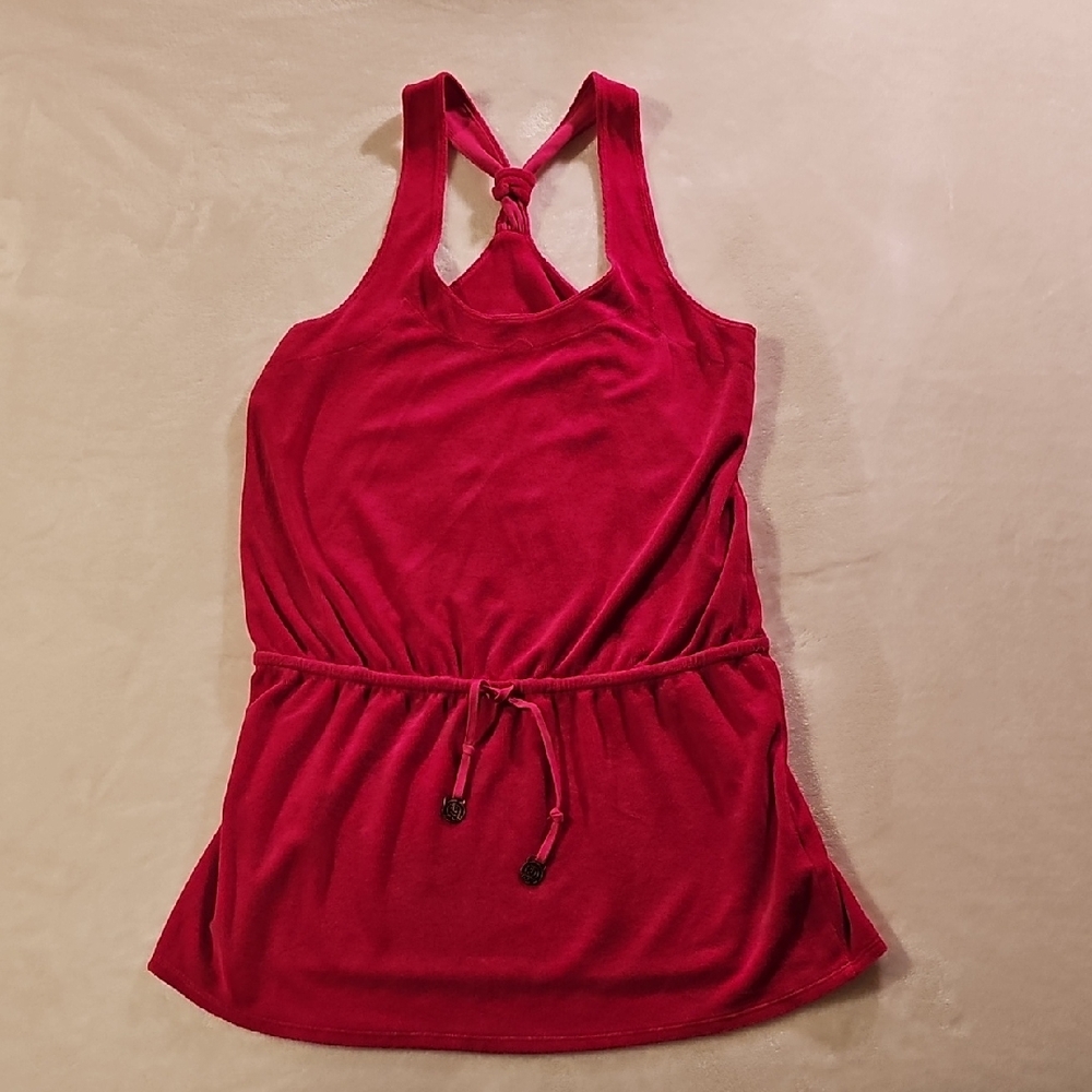 Juicy Couture pink cover-up sun dress with Tie Front and Relaxed Fit size XL